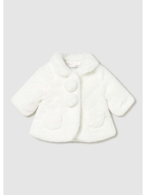 Mayoral Kız Bebek Tüylü Mont - Mayoral - Beyaz - 6-9 Ay - 02402-BEYAZ-6-9 Ay