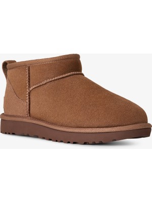 Ugg Classic Ultra Mini Kadın Bot.ryk Kahverengi Düz Dış Materyal ve Rahat Yürüyüş ile Şık Görünüm