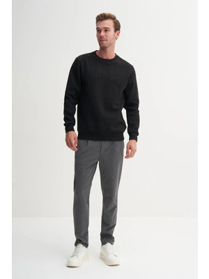 Cazador Regular Fit Kareli Kapitone Jakar Viskon Karışımlı SWEATSHIRT-53455
