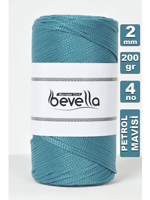 2 mm - 200 gr Polyester Petrol Mavisi Makrome Ipi Polyester Makrome Ip Supla Ip ve Çanta Ipliği