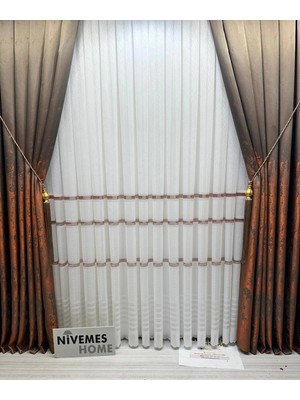 Nivemeshome Letonya  1/3 Sık Pileli Örme Tül Perde Apm
