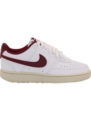 Nike Court Vision Low Next Nature DH3158-106 Unisex Spor Ayakkabı Beyaz Bordo
