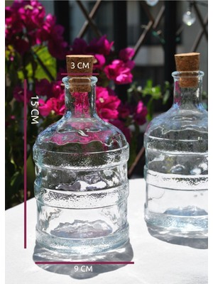 1 Adet Cam Su Şişesi 0,50 ml Damacana Mantar Kapaklı 500 ml Yağdanlık Sirkelik Şişe