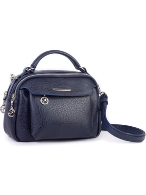 Nas Bag Kadın Çok Gözlü Mini El ve Çapraz Çanta Lacivert  Victoria