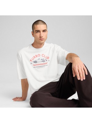 Puma Erkek  Puma Pl Graphic Tee 2 Beyaz Erkek T-Shirt