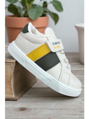 784 Ekru Hafif Rahat Günlük Erkek Çocuk Spor Ayakkabı