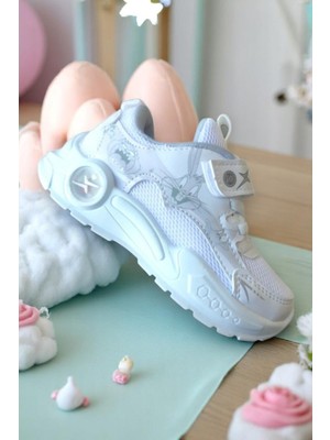 Riox 941 Beyaz Hafif Rahat Işıklı Günlük Çocuk Spor Ayakkabı