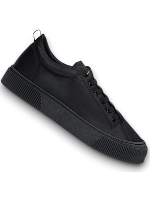 1047 Siyah Bağcıksız Lastikli Günlük Erkek Spor Ayakkabısı