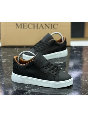 777 Siyah Beyaz Düz Taban Rahat Günlük Erkek Klasik Spor Ayakkabı