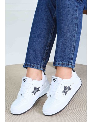 Solazer 017 Beyaz Hafif Rahat Ortopedik Kadın Spor Ayakkabısı