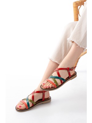 205-017 Multi Ortopedik Hakiki Deri Kadın Sandalet