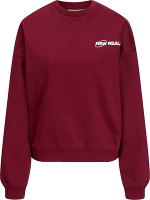 Kadin Baskili Sweatshirt - Ruby