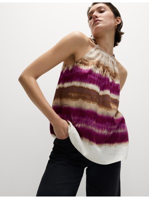 Marks & Spencer Keten Karışımlı Halter Yaka Bluz