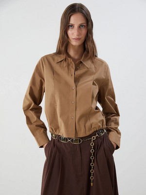 Lcwaıkıkı Classic Kahverengi Loose Fit Kadın Gömlek