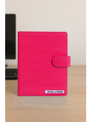 Isme Özel Kırmızı Mıknatıs Kilitli Organizer Ajanda 2026 Tarihli Günlük Ajanda - Isme Özel Kalem Hediyeli