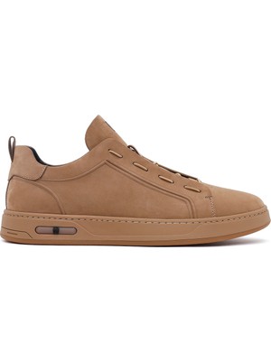Erkek Vizon Bağcıklı Nubuk Deri Sneaker 25WFD6970V3