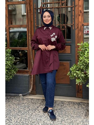 Almarwah Gömlek 101978 Bordo