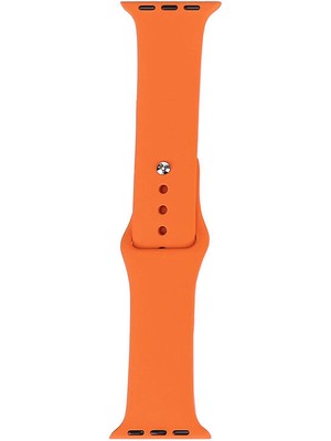 Mobicas Apple Watch Se 3 (40MM) Uyumlu Klasik Silikon Kordon Turuncu