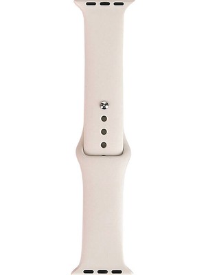 Mobicas Apple Watch 11 (42MM) Uyumlu Klasik Silikon Kordon Starlight