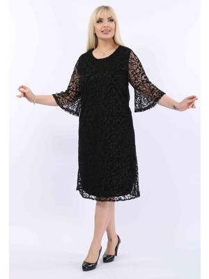 Ispanyol Kol Büyük Beden Abiye Elbise 19A-2001