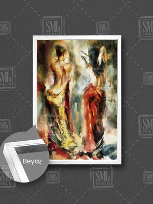 Dans Eden Nü Kadınlar Oryantal Dans Zarif Kadın Çerçeveli Dikey Kanvas Tablo