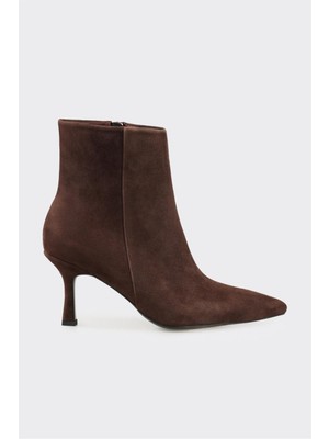 Kahve Deri Kadın Klasik Bot