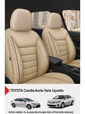 Jet Deri Oto Koltuk Kılıfı-(Toyota Corolla-Auris-Yaris Ile Uyumlu)