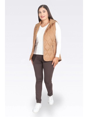 Tolga Saraçoğlu Kadın Yüksek Bel Toparlayıcı Tayt 30169 Kahverengi