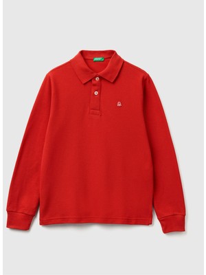 Erkek Çocuk Kırmızı Logolu Polo T-Shirt
