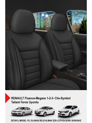 Jet Deri Oto Koltuk Kılıfı (Renault Fluence-Megan 1-2-3-Clio-Symbol-Taliant-Toros Uyumlu)