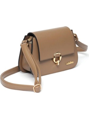 329 Vizon Cilt Kadın Omuz Çanta - 329 Vizon