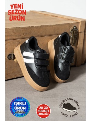 Albishoes Unisex Erkek - Kız - Çocuk Bebek Işıklı Cırtlı Okul Ayakkabısı Sneaker Çocuk Spor Ayakkabı
