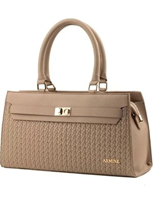 Pia Deri Kadın Çanta- 407 Vizon