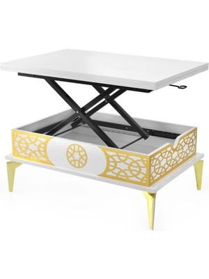 Kademeli Orta Sehpa Sihirli Akıllı Sehpa 5 Kademeli Açılır Masa Sena 60*90