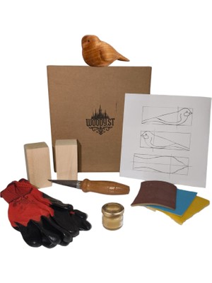 Woody.st Ahşap Kuş Oyma Kendin Yap Hobi Seti – Başlangıç Için Her Şey Dahil Oyma Kiti