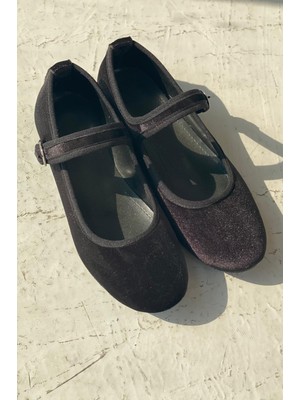 Vosinta Kadife Mary Jane Babet Siyah