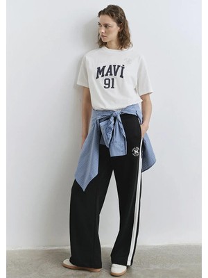 Mavi Mavi Logo Şerit Detaylı Siyah Eşofman Altı 1011038-900