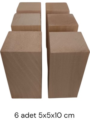 Woody.st 6’lı Ihlamur Ahşap Oyma Blok Seti – 5X5X10 cm Oyma ve El Sanatları Için