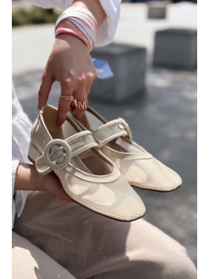 Cyreya File Bej Toka Detaylı Mary Jane