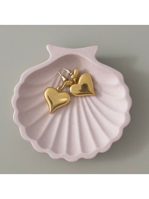 Deniz Kabuğu - Midye Taş Tozu Dekoratif Pinterest Tabak-Stand Handmade (%100 Doğal Taş Tozu)