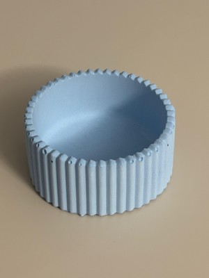 Dalgalı Minimalist Saksı Tabak-Stand Taş Tozu Dekoratif Pinterest Handmade (%100 Doğal Taş Tozu)