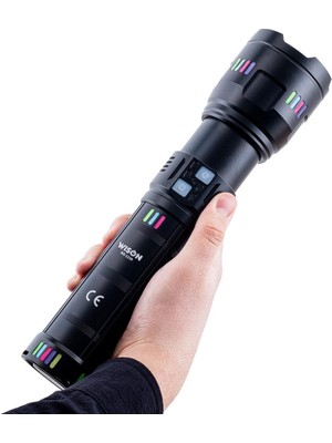 Wison WS-1150 Profesyonel Şarjlı El Feneri | 60W – 5500 Lümen – 22000MAH – 10 Saat Çalışma – Zoom – Metal Gövde