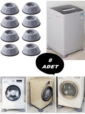 Beyaz Eşya Altlığı Ayağı 8 Adet Çamaşır Bulaşık Makinası Buzdolabı Yükseltici Titreşim Önleyici