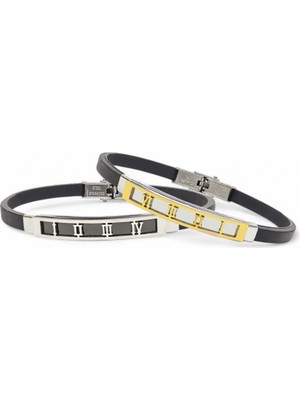 Kuşkaya Ticaret Roma Rakam Desenli Çelik Bileklik | 14 Şubat Sevgililer Günü Hediyesi