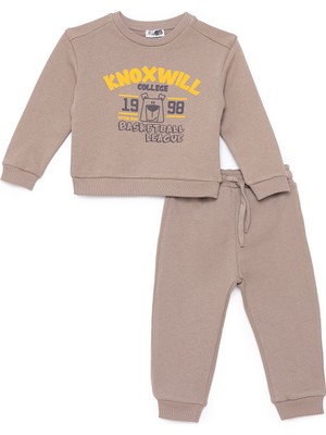 Hellobaby Erkek Bebek Eşofman Takımı Bisiklet Yaka Uzun Kol Ribanalı Paça