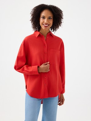 Oversize Kadın Gömlek U.kol