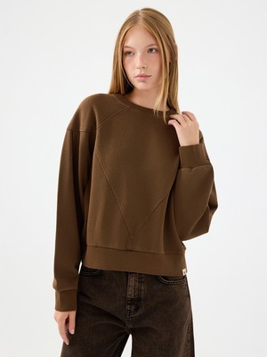 Long Crop Kadın Sweatshirt