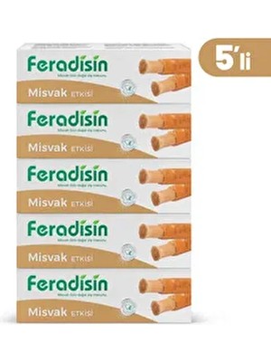 Feradisin 5li Paket - Misvak Özlü Doğal Florürsüz Beyazlatıcı Diş Macunu 90 gr - Gimdes Helal Sertifikalı