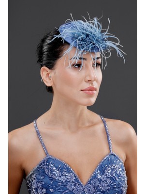 Tüy ve Inci Detaylı Nikah Kepi – Nişan, Düğün ve Özel Davet Aksesuarı