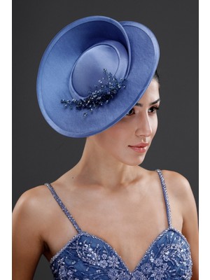 Inci ve Kristal Detaylı Beyaz Nikah Kepi – Zarif Özel Davet Şapkası